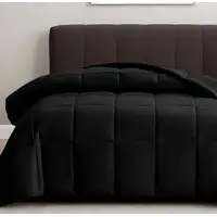 Photo of Black  Box Stitch Microfiber Down Alternative Comforter