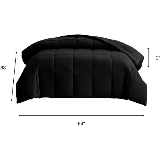 Black  Box Stitch Microfiber Down Alternative Comforter Photo 8