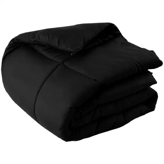 Black  Box Stitch Microfiber Down Alternative Comforter Photo 2