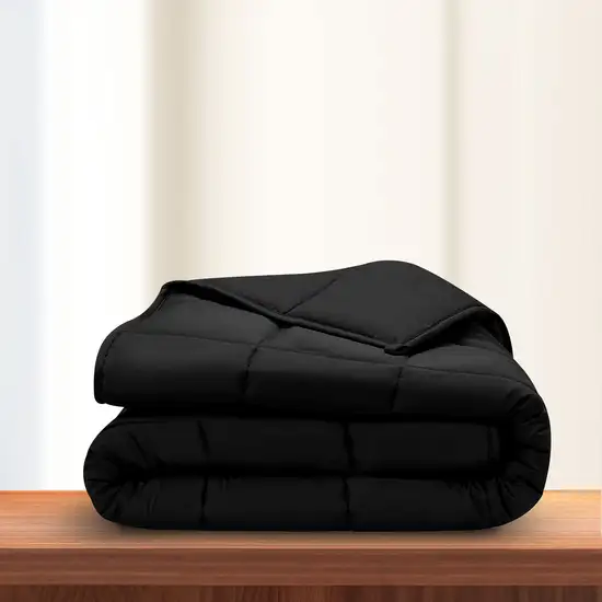 Black  Box Stitch Microfiber Down Alternative Comforter Photo 6