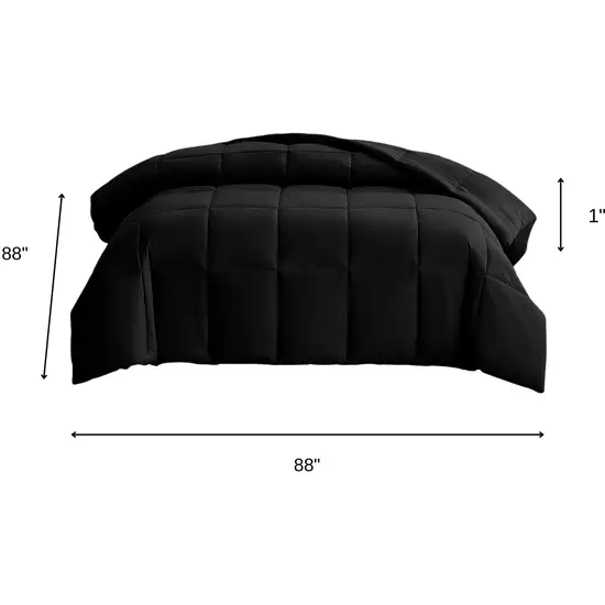 Black  Box Stitch Microfiber Down Alternative Comforter Photo 8