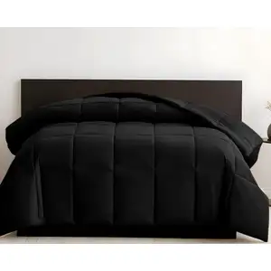 Photo of Black  Box Stitch Microfiber Down Alternative Comforter