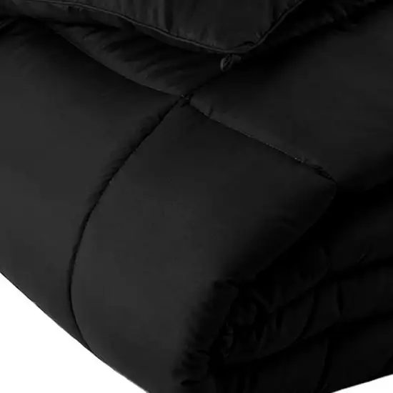 Black  Box Stitch Microfiber Down Alternative Comforter Photo 3