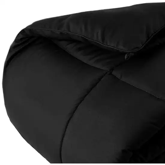 Black  Box Stitch Microfiber Down Alternative Comforter Photo 3