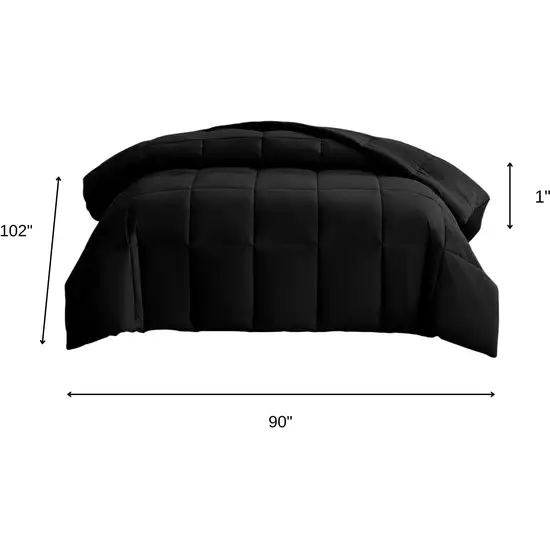 Black  Box Stitch Microfiber Down Alternative Comforter Photo 8