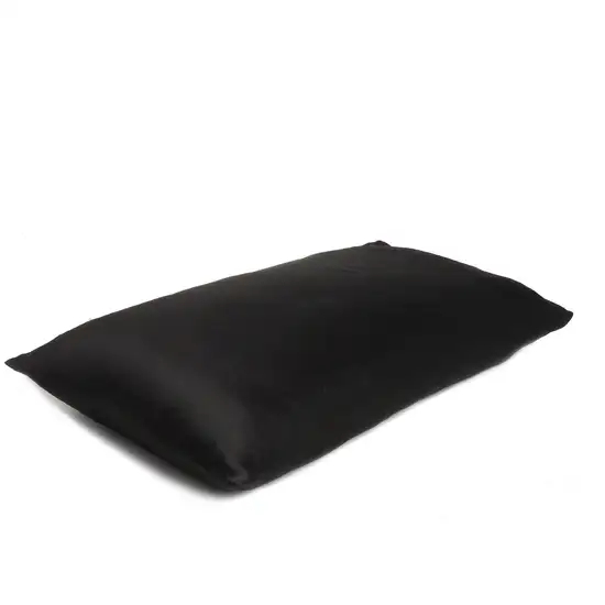 Black Dreamy Set Of 2 Silky Satin Standard Pillowcases Photo 3