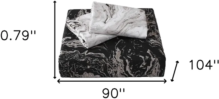 Black Gray And White  Microfiber 1400 Thread Count Machine Washable Duvet Cover Set Photo 4