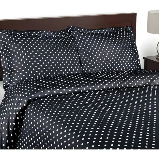 Black and White King Cotton Blend 600 Thread Count Washable Duvet Cover Set Photo 1