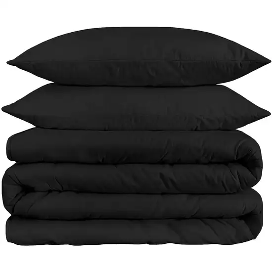 Black Queen Cotton Blend 1500 Thread Count Washable Duvet Cover Set Photo 1