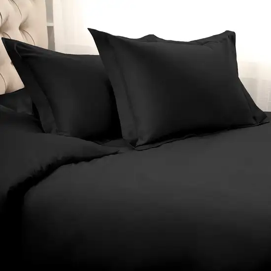 Black Queen Cotton Blend 1500 Thread Count Washable Duvet Cover Set Photo 2