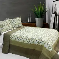 Photo of Blooming Flowers - Cotton 3PC Vermicelli-Quilted Printed Quilt Set (Full/Queen Size)