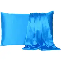 Photo of Blue Dreamy Set Of 2 Silky Satin King Pillowcases