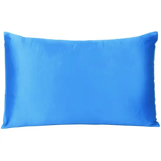 Blue Dreamy Set Of 2 Silky Satin King Pillowcases Photo 2