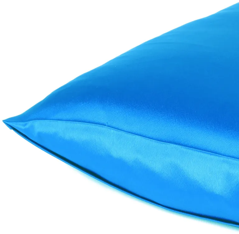 Blue Dreamy Set Of 2 Silky Satin King Pillowcases Photo 5