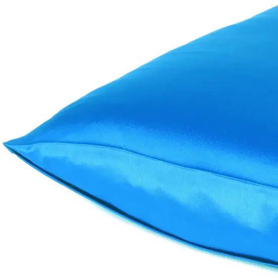 Blue Dreamy Set Of 2 Silky Satin King Pillowcases Photo 5