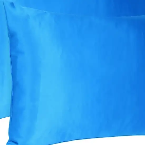 Blue Dreamy Set Of 2 Silky Satin King Pillowcases Photo 6