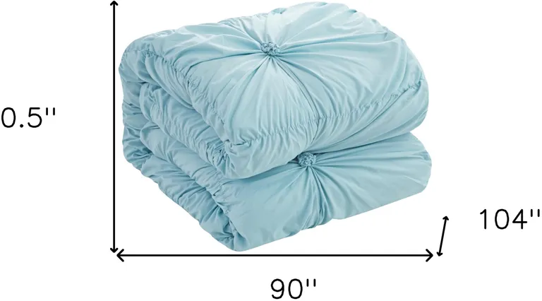 Blue King PolYester 180 Thread Count Washable Down Comforter Set Photo 5