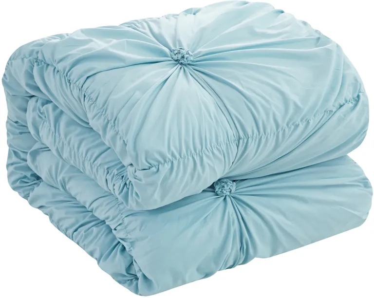 Blue King PolYester 180 Thread Count Washable Down Comforter Set Photo 2