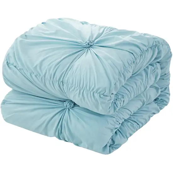 Blue King Polyester 180 Thread Count Washable Down Comforter Set Photo 5