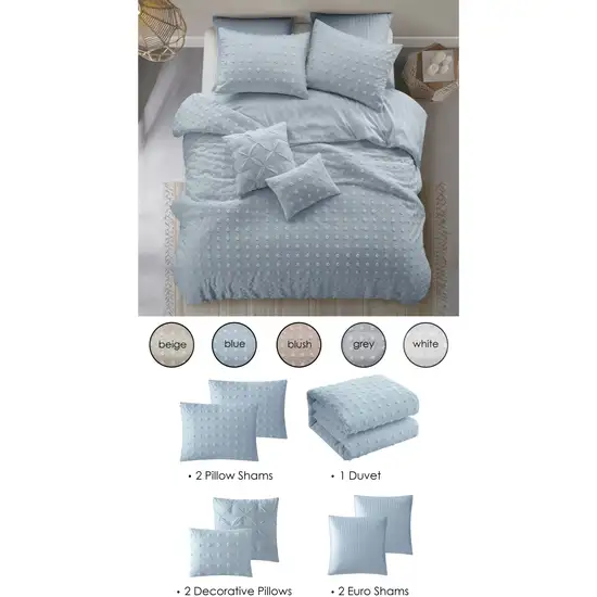 Blue King PolYester 220 Thread Count Washable Duvet Cover Set Photo 2