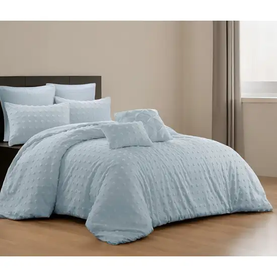 Blue King Polyester 220 Thread Count Washable Duvet Cover Set Photo 2