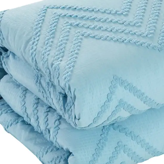 Blue King Polyester 180 Thread Count Washable Duvet Cover Set Photo 6