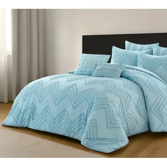 Blue King Polyester 180 Thread Count Washable Duvet Cover Set Photo 1