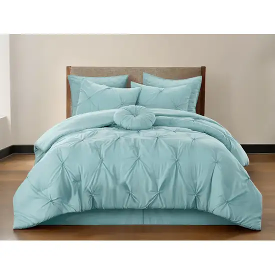 Blue King Polyester 140 Thread Count Washable Down Comforter Set Photo 1