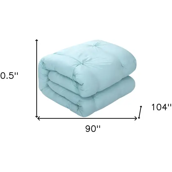 Blue King Polyester 140 Thread Count Washable Down Comforter Set Photo 9