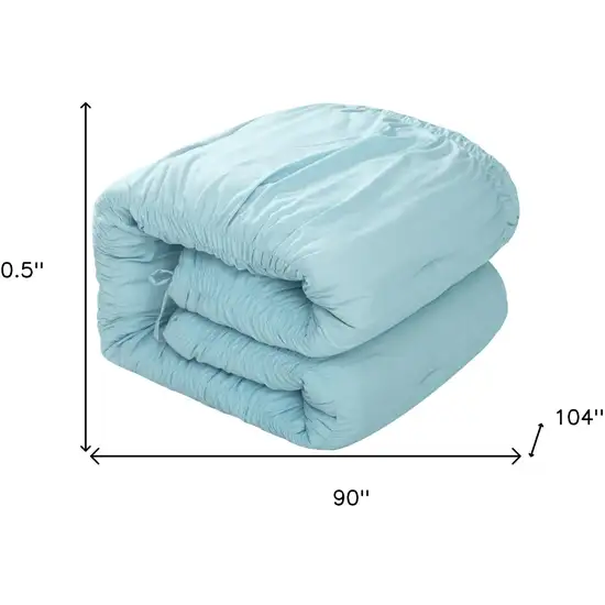 Blue King Polyester 180 Thread Count Washable Down Comforter Set Photo 6