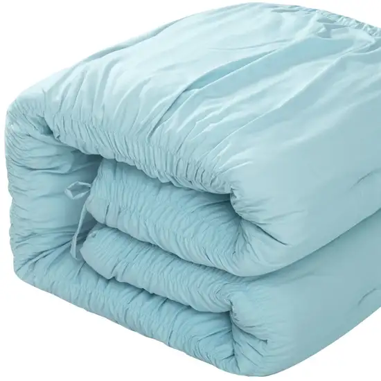 Blue King Polyester 180 Thread Count Washable Down Comforter Set Photo 6