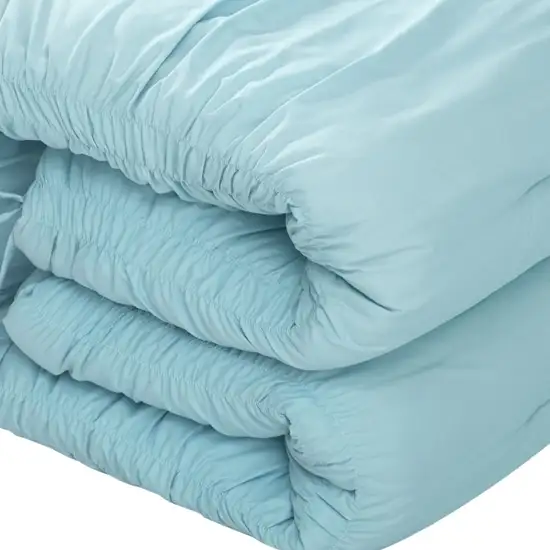 Blue King Polyester 180 Thread Count Washable Down Comforter Set Photo 5