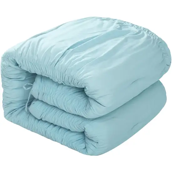 Blue King Polyester 180 Thread Count Washable Down Comforter Set Photo 2