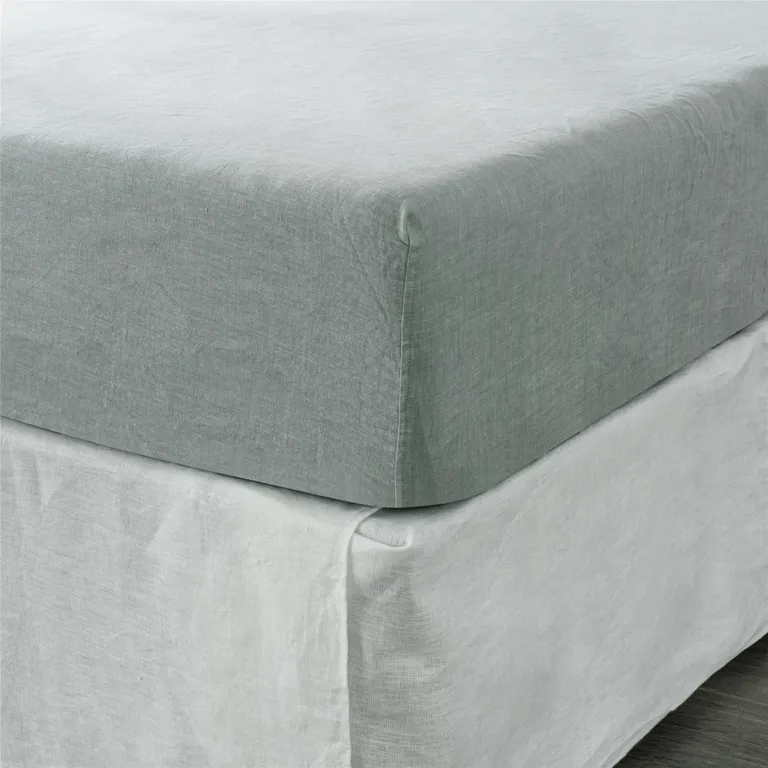 Blue Linen  Fitted sheet Photo 5