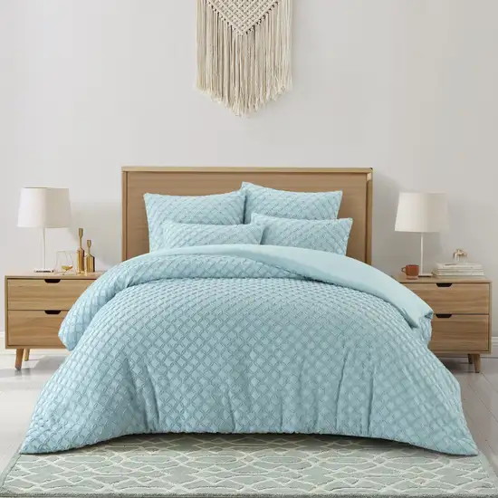 Blue Queen PolYester 180 Thread Count Washable Duvet Cover Set Photo 4