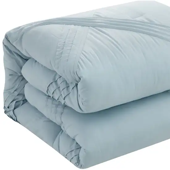 Blue Queen Polyester 180 Thread Count Washable Down Comforter Set Photo 6