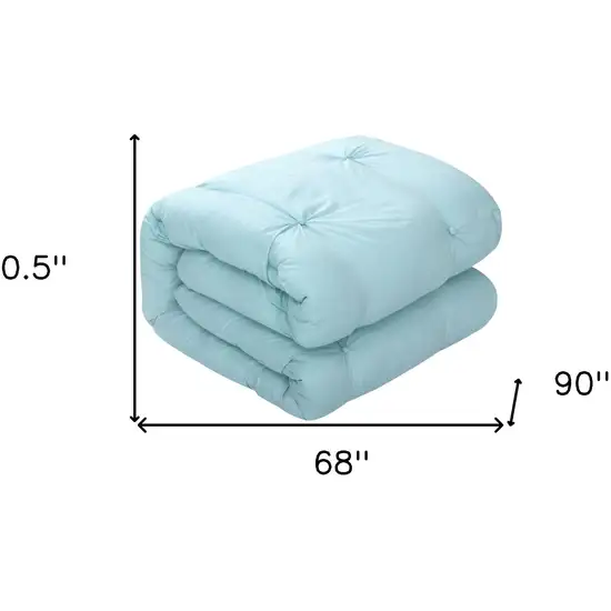 Blue Twin Polyester 180 Thread Count Washable Down Comforter Set Photo 9