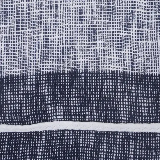 Blue Woven Cotton Geometric Throw Photo 9