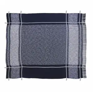 Photo of Blue Woven Cotton Geometric Throw