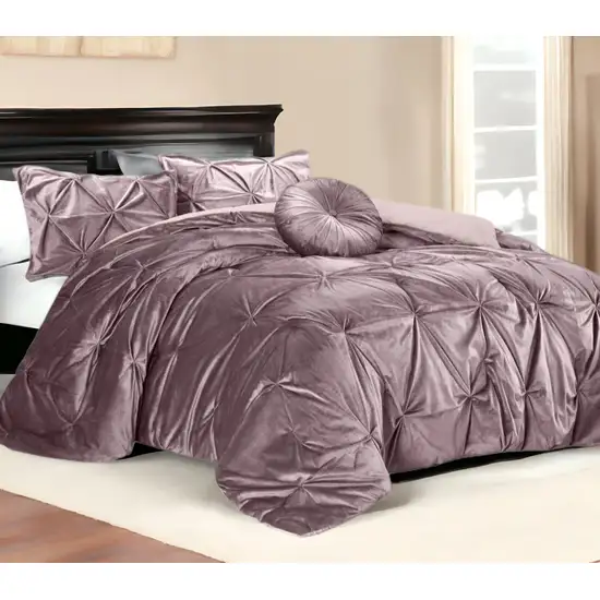 Blush King Polyester 130 Thread Count Washable Down Comforter Set Photo 1