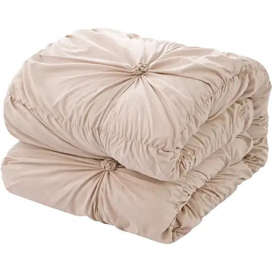 Blush King Polyester 180 Thread Count Washable Down Comforter Set Photo 6