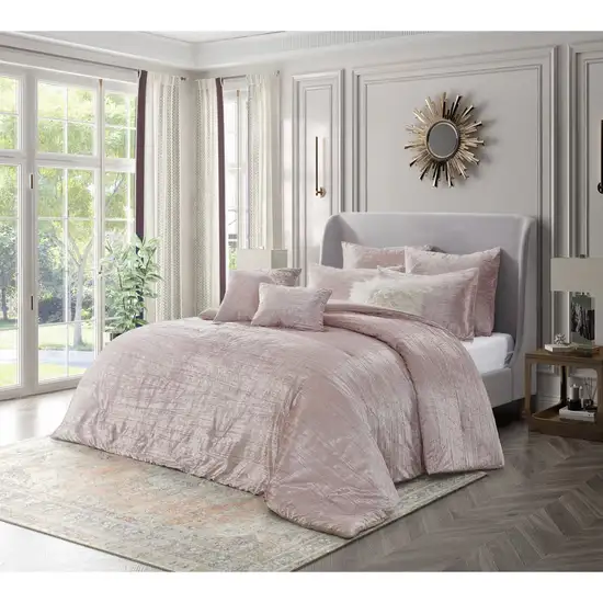 Blush King PolYester 180 Thread Count Washable Down Comforter Set Photo 5