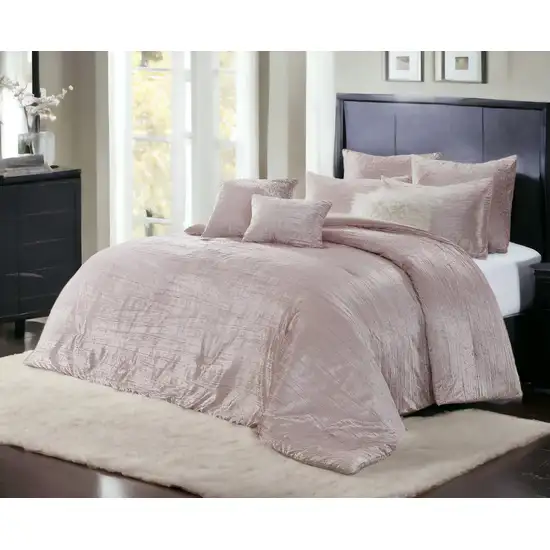 Blush King Polyester 180 Thread Count Washable Down Comforter Set Photo 1