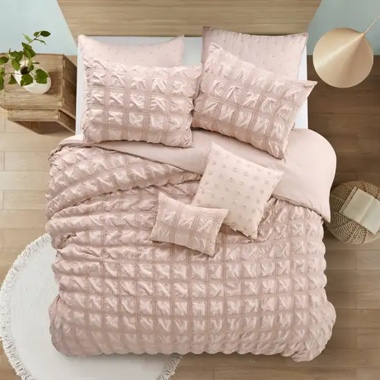 Blush King PolYester 180 Thread Count Washable Duvet Cover Set Photo 6