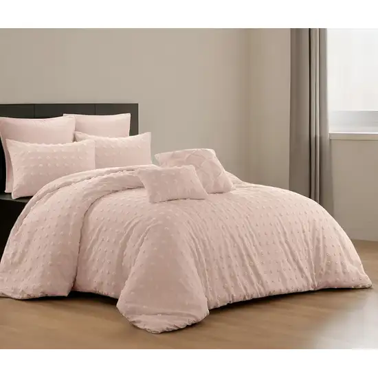 Blush King Polyester 220 Thread Count Washable Duvet Cover Set Photo 1