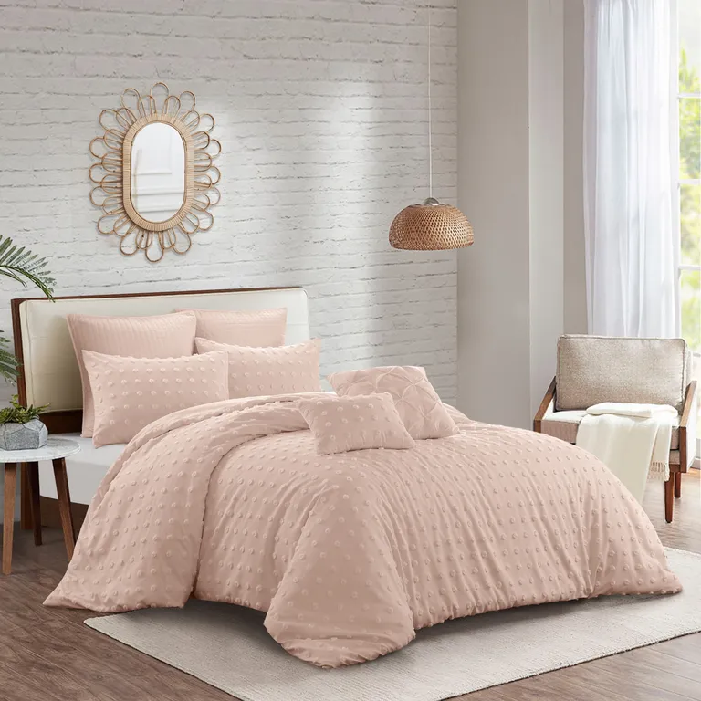 Blush King PolYester 220 Thread Count Washable Duvet Cover Set Photo 5