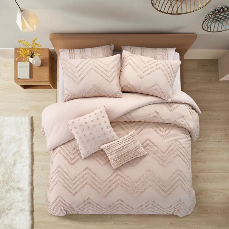 Blush King PolYester 180 Thread Count Washable Duvet Cover Set Photo 5