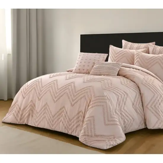 Blush King Polyester 180 Thread Count Washable Duvet Cover Set Photo 1