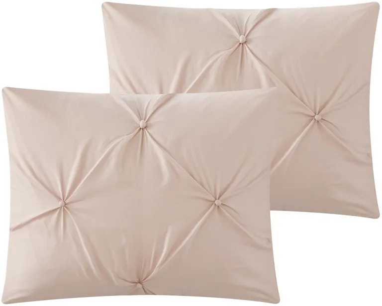 Blush King Polyester 180 Thread Count Washable Down Comforter Set Photo 4