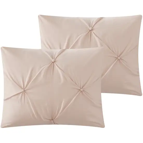 Blush King Polyester 180 Thread Count Washable Down Comforter Set Photo 4